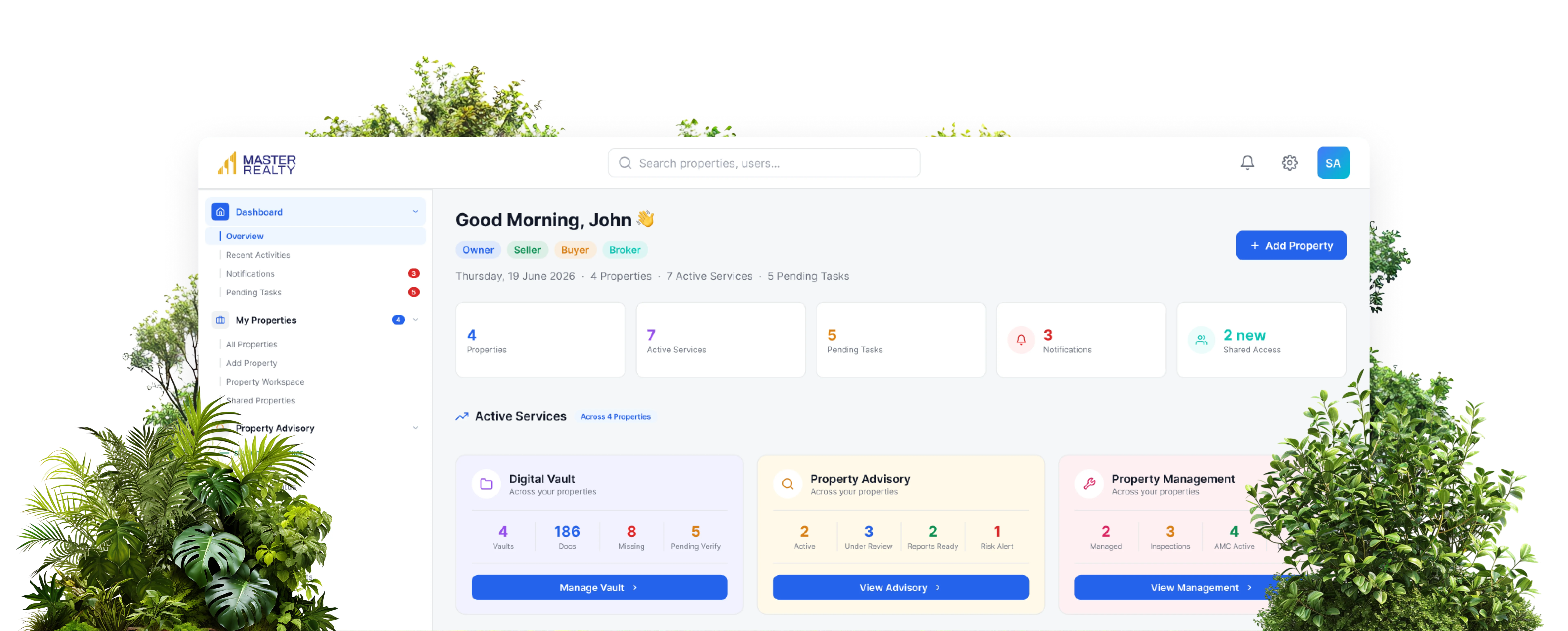 Master Realty dashboard